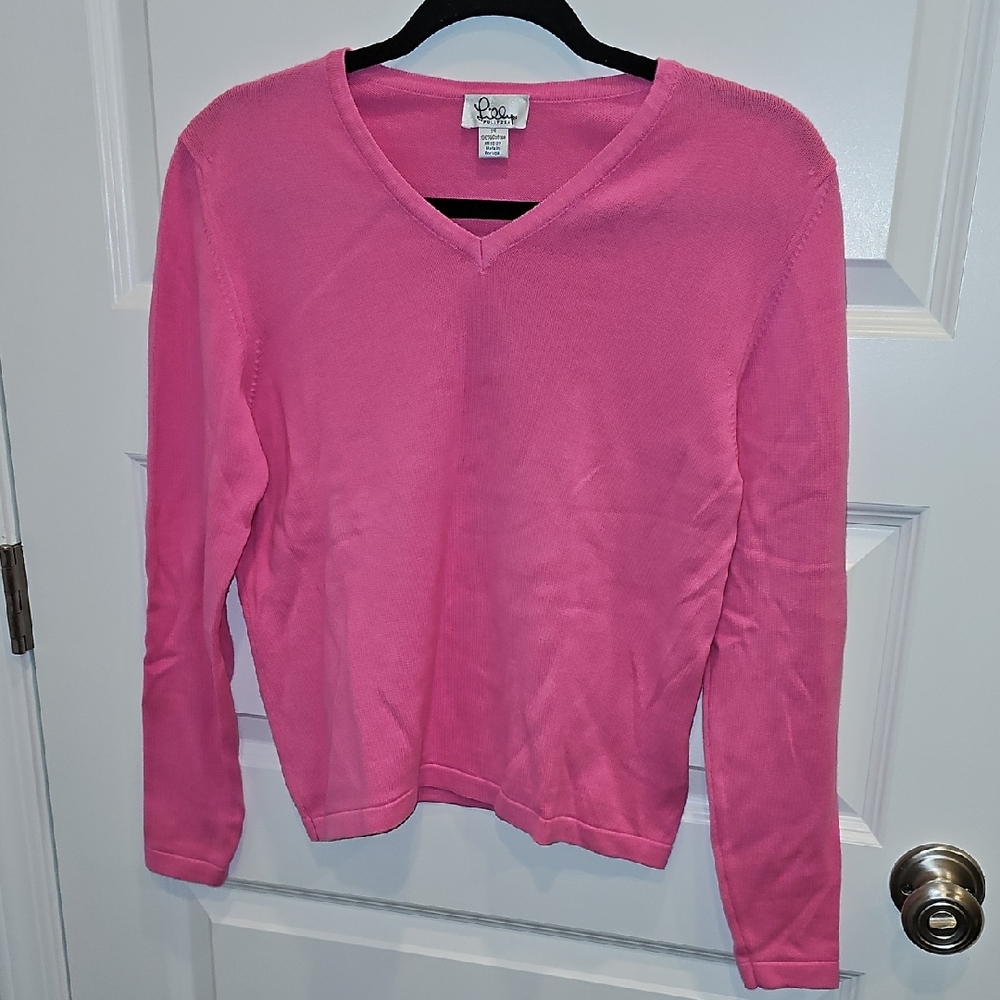 Lilly Pulitzer Vibrant Pink Cotton Sweater (XS)
